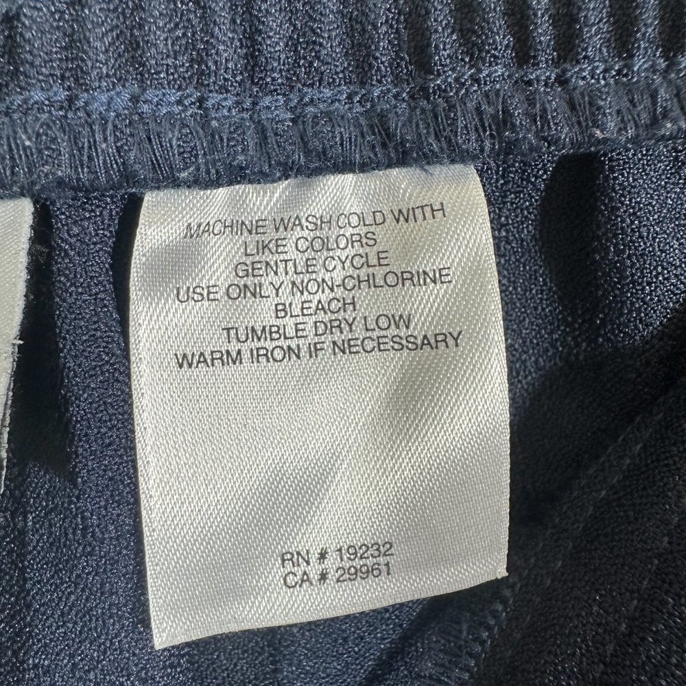 Alfred Dunner pull-on straight leg pants Navy Gold Buckle embellished waist - Picture 6 of 6